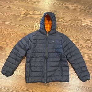 Eddie Bauer Men’s Lightweight Down Jacket with Hood - Size L - Blue